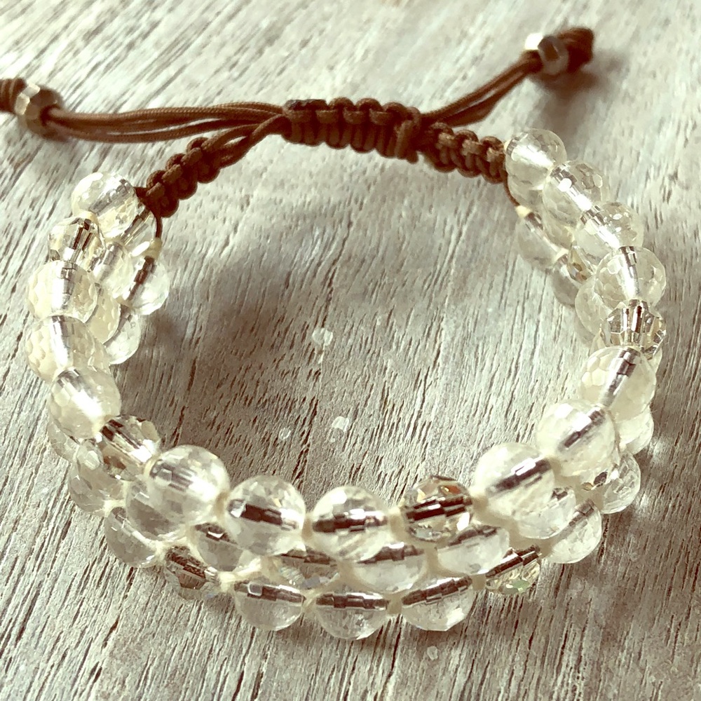 Calypso St. Barth Clear and Brown Beaded Bracelet